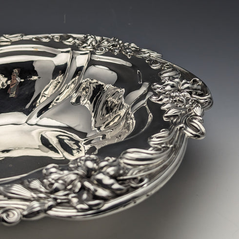 Around 1898 American Antique Sterling Silver Bowl Diameter 30cm 517g Meriden Britannia